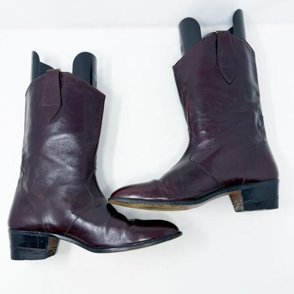 Vintage Avventura Mahogany Brown Leather Mid-Calf Boots Men's Size 9.5 Pull On - Picture 7 of 10